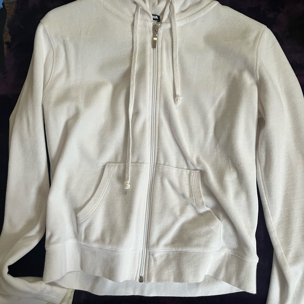 White Zip-Up Hoodie